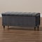 Baxton Studio Kaylee Grey Velvet Upholstered Tufted Storage Ottoman Bench 160-9934 - alternate 8